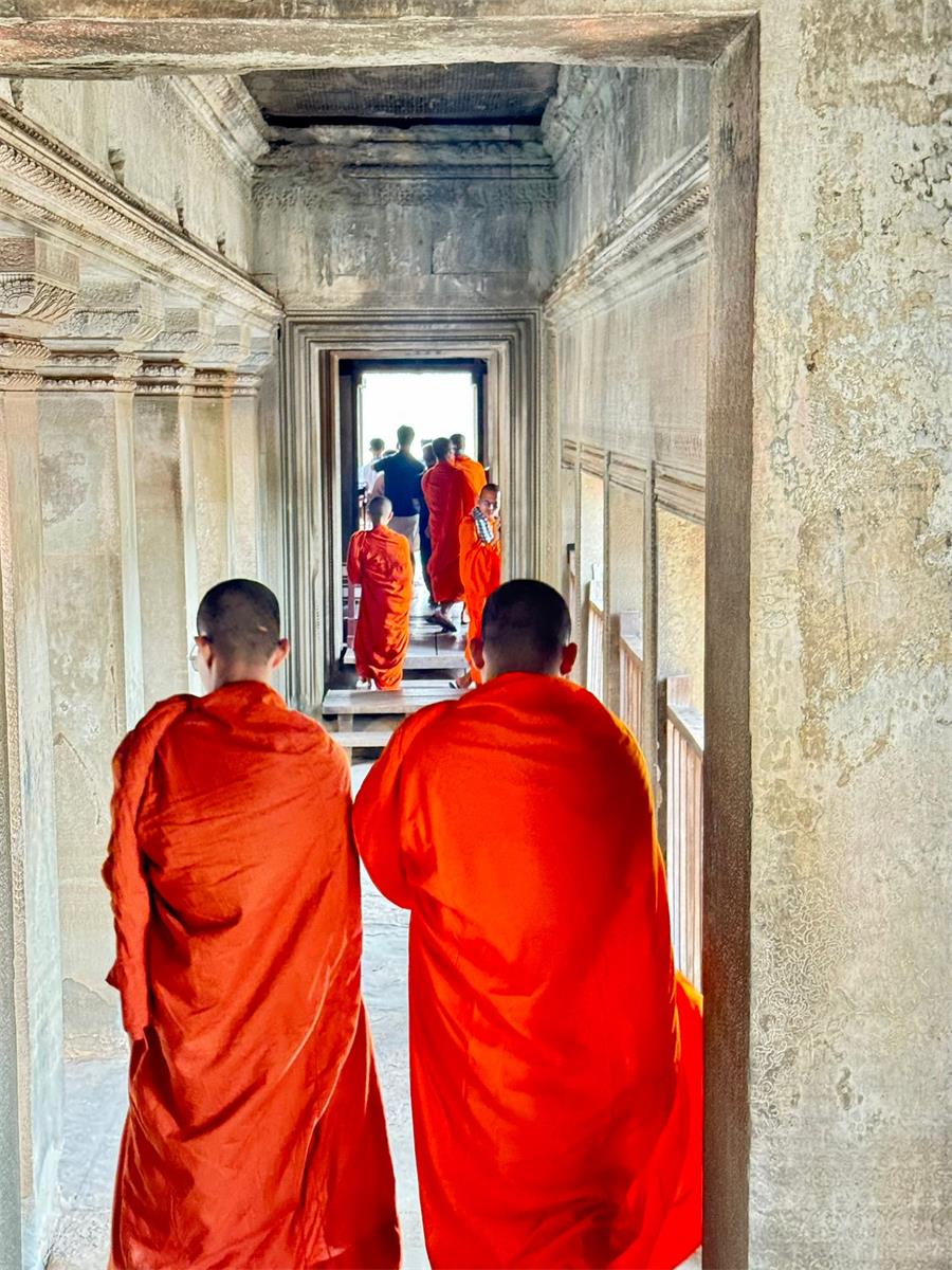 Monks in the temple 